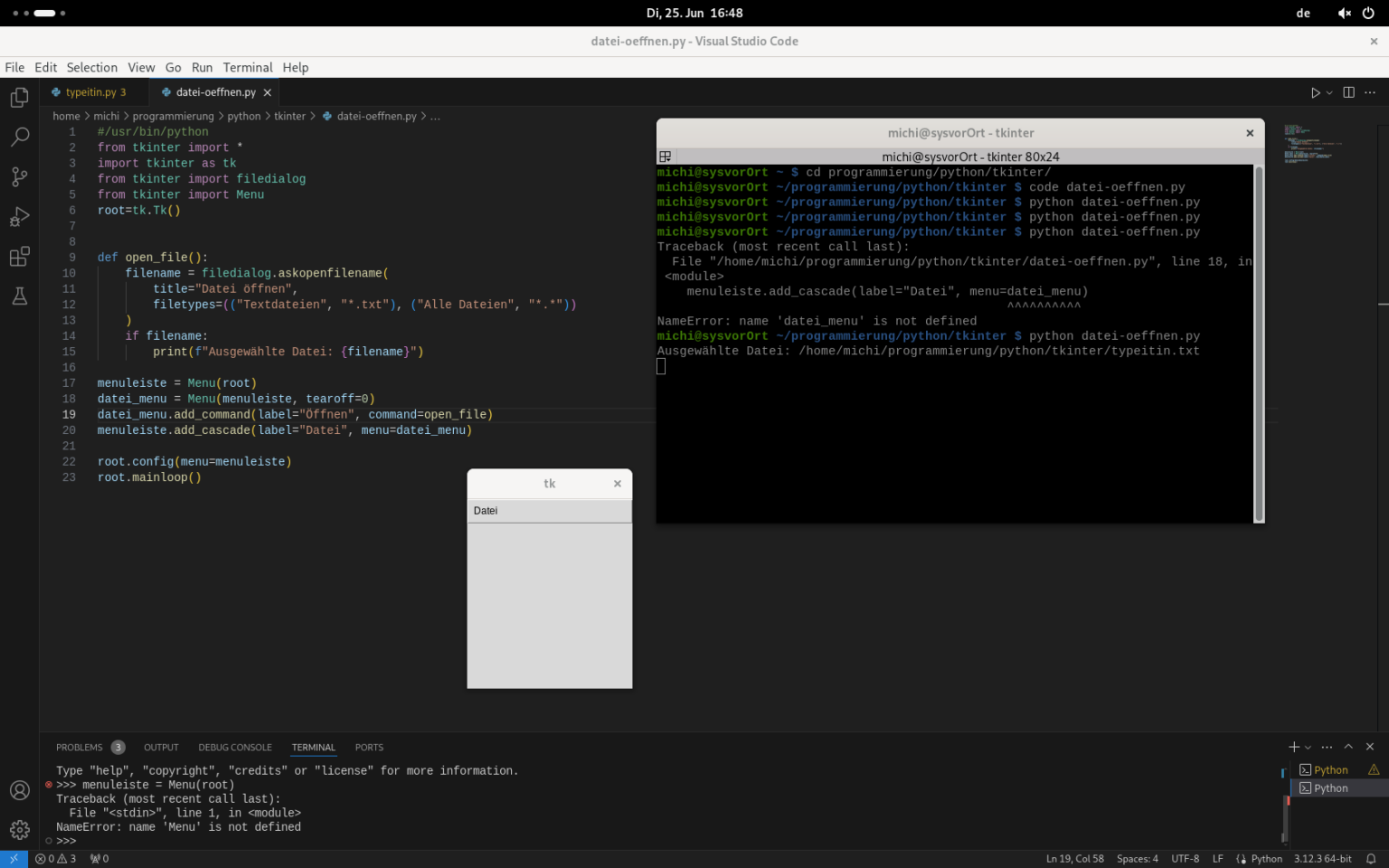 Python – tkinter mit Beispielen – Programmieren lernen